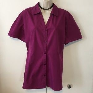 Rich magenta blouse perfect for a workday look.