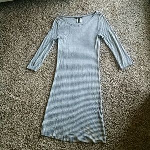 Striped Ribbed Midi Dress