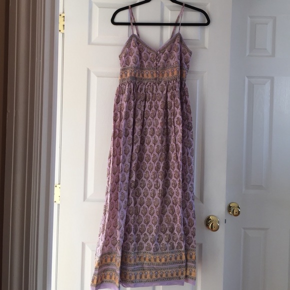 Beautiful lavender hand block printed cotton dress