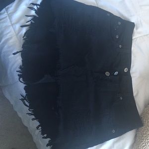 LF black denim distressed skirt size 27