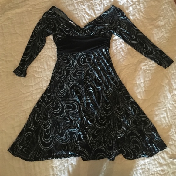 Black and turquoise dress