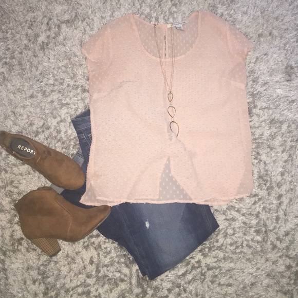 American Rag blush sheer top - Picture 1 of 4