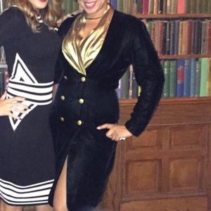 Donna Ricci velevet or velevet feel tuxedo dress