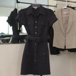 Grey button down dress w/belt! EUC MAKE AN OFFER!