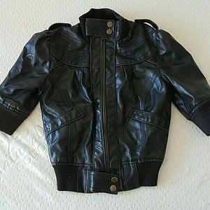 Faux Black Brown Leather Jacket