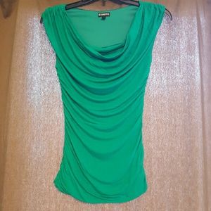 Cowl Neck Kelly Green Shirt