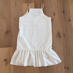 White halter dress with ruffles