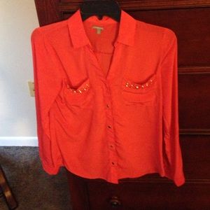 Salmon collared shirt