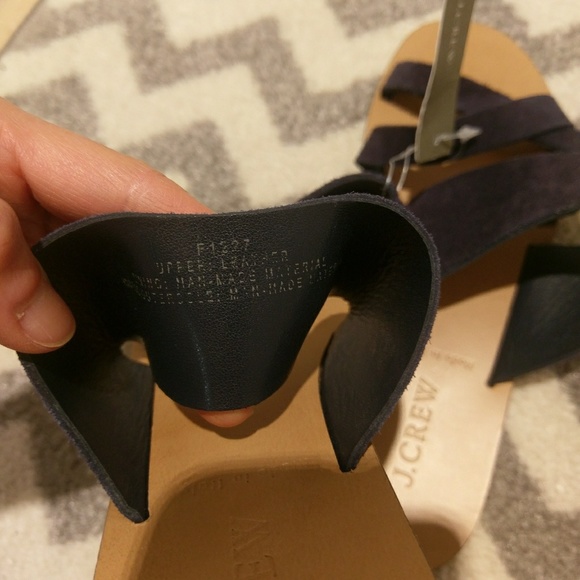 NWT J.crew navy suede leather sandals - Picture 3 of 3