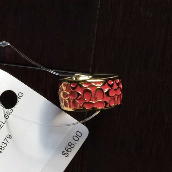 COACH Miranda Enamel Signature Ring-Size 6