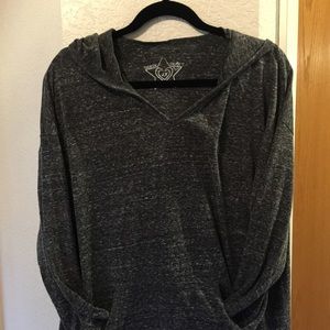 Gray Derek Heart T-Shirt Hoodie (2X)