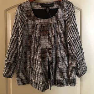 Size 16 Apostrophe black, gray & white blazer