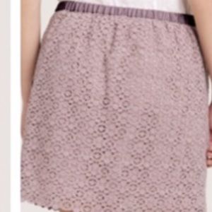 JCrew pink lace skirt