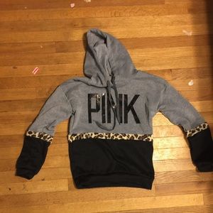 Victoria secret love pink bling cheetah hoodie