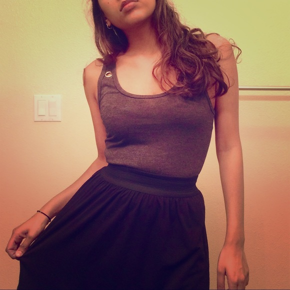 Black and Grey Banded Shirt Dress