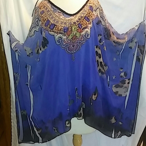 Mushka  scarf top. One size. Violet animal print