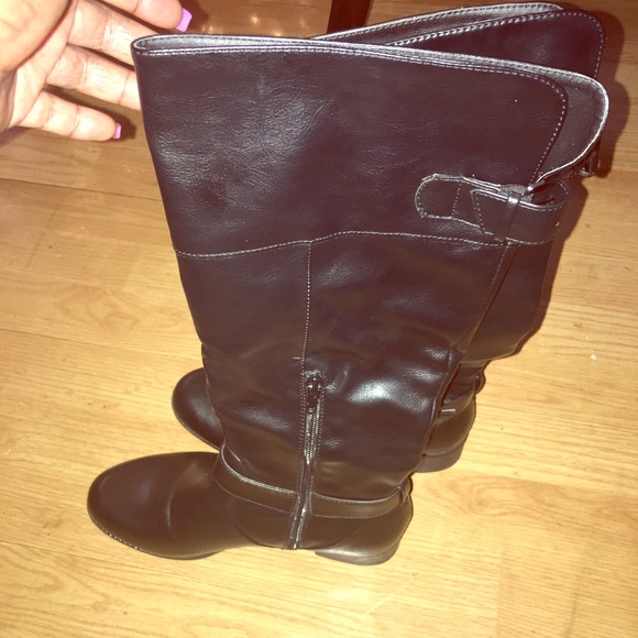 Black below the knee boots