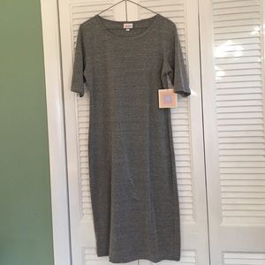 LULAROE JULIA SOLID HEATHER GRAY