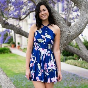 Blue floral dress