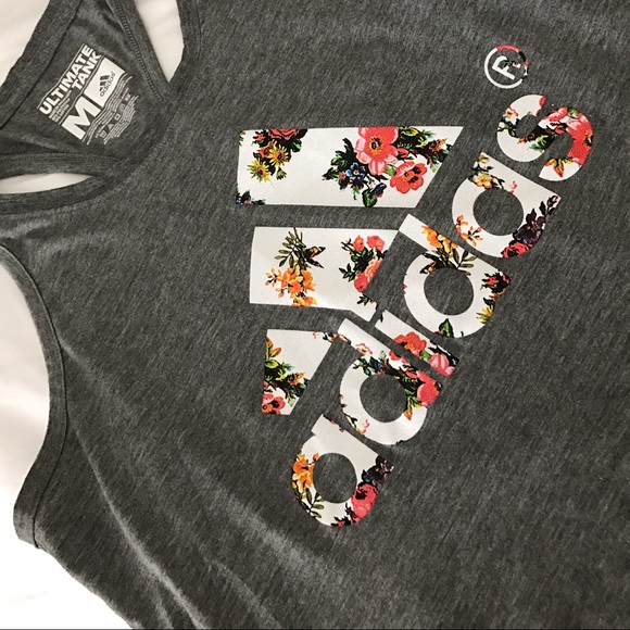 Adidas fashion athletic racerback floral tank