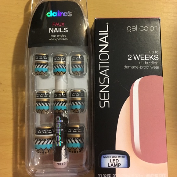 Sensationail gel color & Claire's nails.