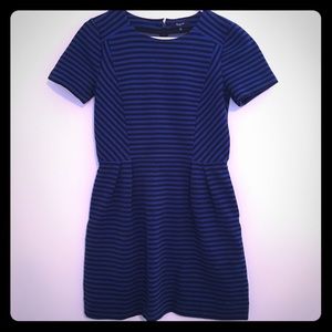 Madewell Black and Navy striped dress