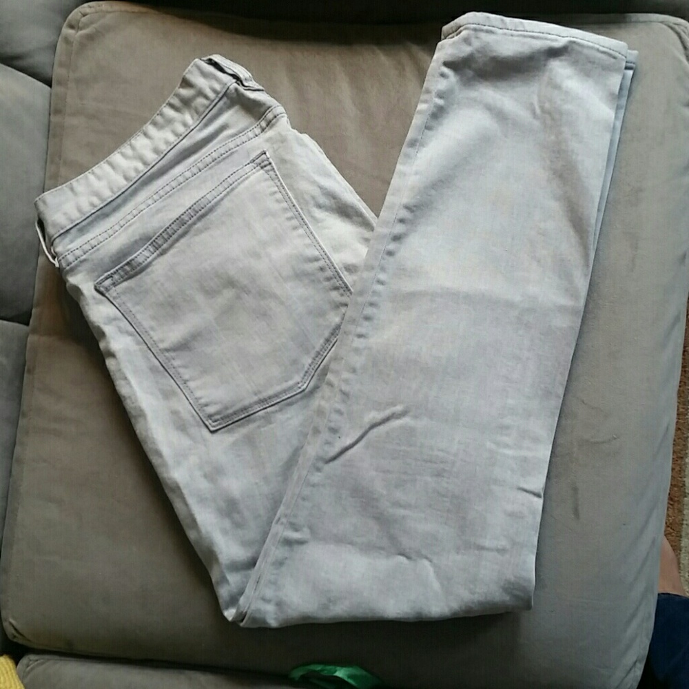 J Crew stretch toothpick jeans in light grey wash