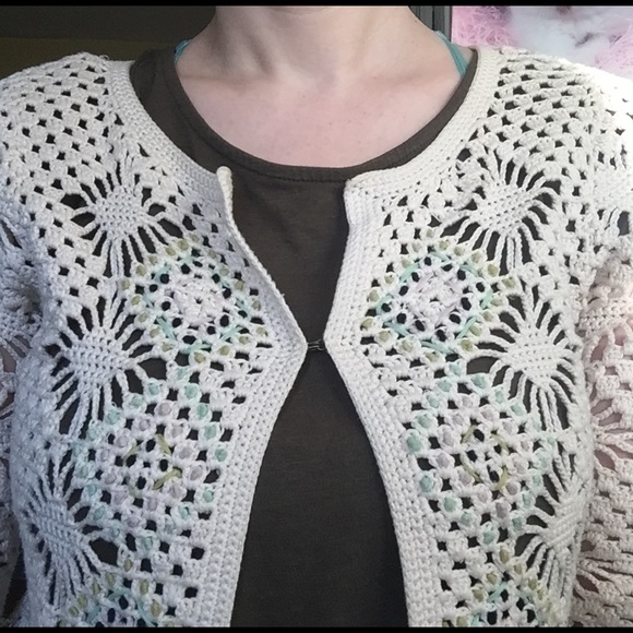 Edie Semifroddo hand knit summer cardi - Picture 2 of 4