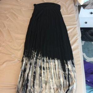 Black and Tan tie dye maxi skirt