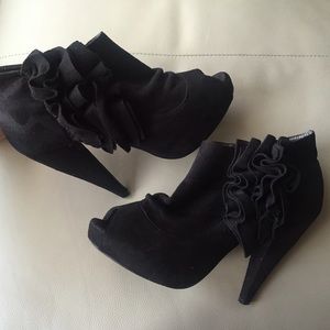 Black suede booties
