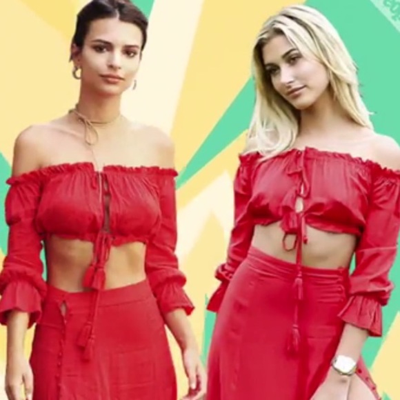 Majorelle red sangria crop top