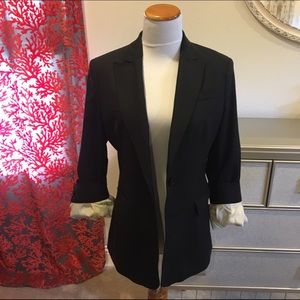 BCBG Black Blazer w/ optional Flip Striped Sleeves