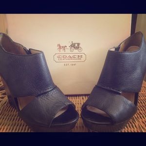 Coach Jaelyn Waxed Calf Wedges 7