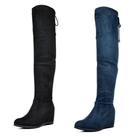 Sexy Over the Knee Wedge Boots - Picture 3 of 4