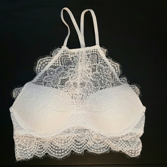 VS Pink white lace bralette