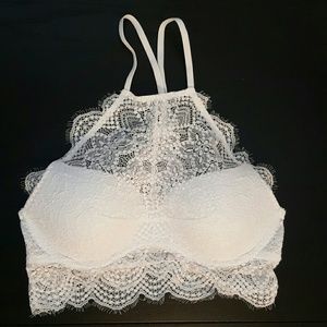 VS Pink white lace bralette