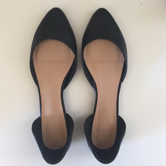 LC Lauren Conrad Black Cut-Out Flats