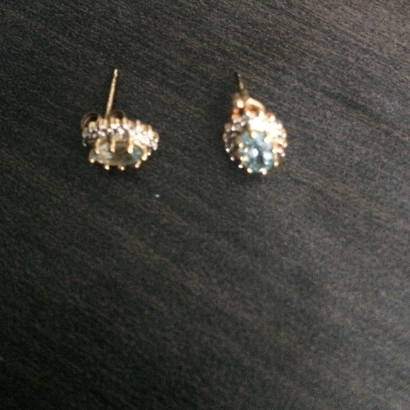 P925 gold genuine gemstone gold earrings