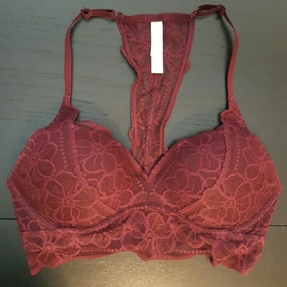 VS Pink burgundy lace bralette
