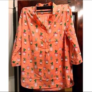 ModCloth 3/4 sleeve cactus top