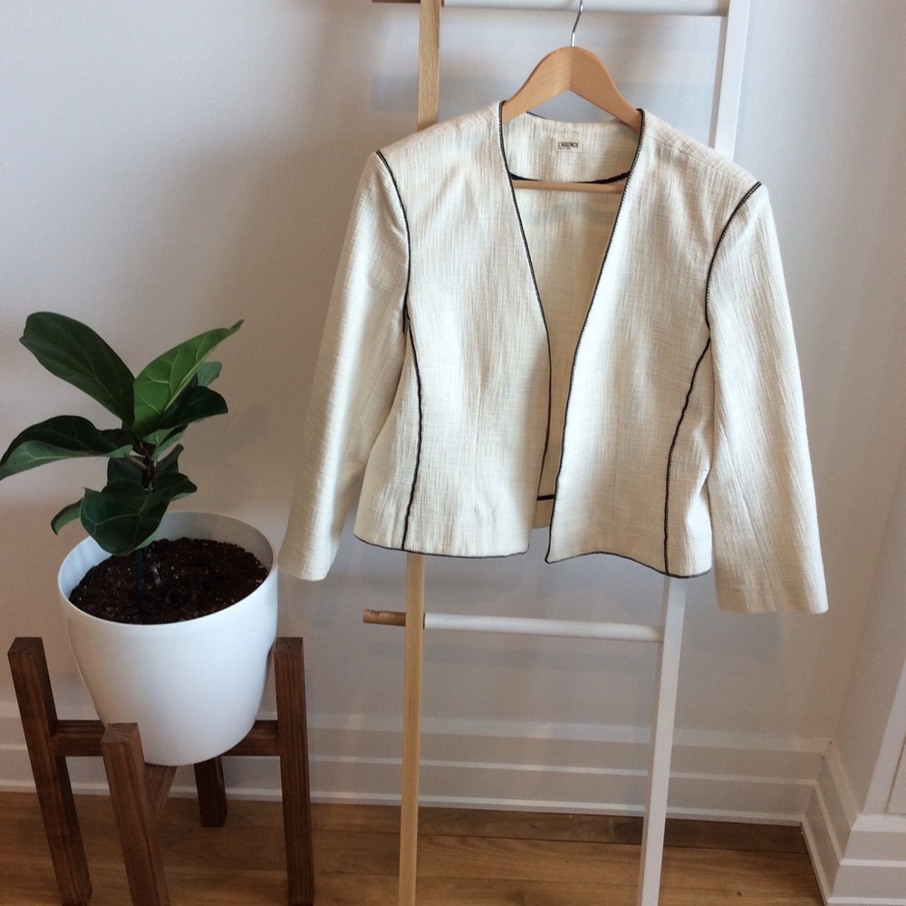 CONSIGNED: L'Agence White and Black Jacket - Picture 1 of 4