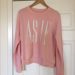 AS IF baby pink crew neck sweatshirt