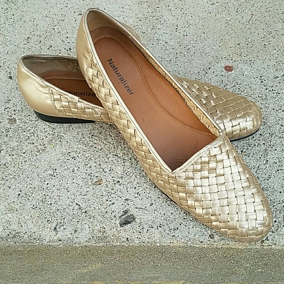 gold flat shoes wide fit