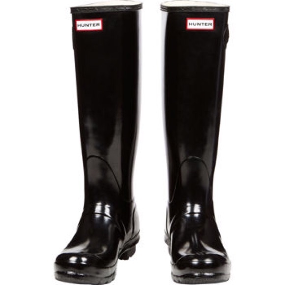 Black size 8 Hunter Rainboots