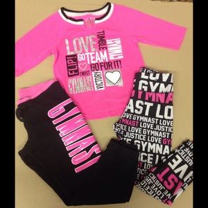 Size 5 Justice Gymnast 3pc. outfit