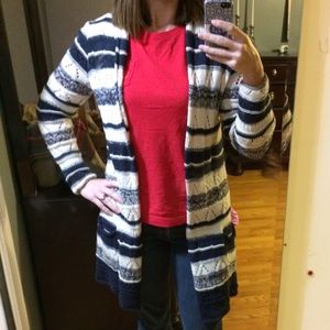 Lucky Brand Navy & Cream sweater, size M