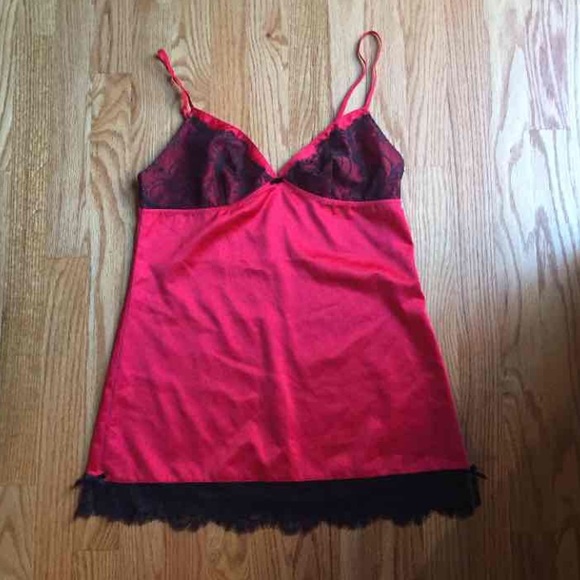 Victoria's Secret Red Satin Holiday Slip