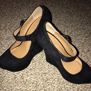 Charlotte Russe Black Wedged Heels