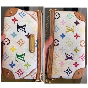 LV MULTICOLORED MILLA CLUTCH DISCONTINUED