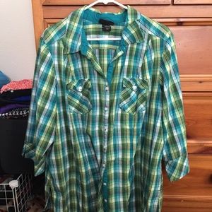 Lane Bryant plaid top